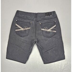 Red Ape Jean Shorts Mens 38 Y2K Black Baggy Denim Jorts Hip-Hop Streetwear
